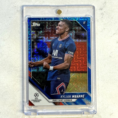 Kylian Mbappe 2021 Topps Chrome Japan Blue Mojo /75