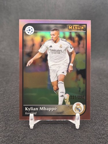 Kylian Mbappe 2024 Topps Chrome Merlin Rose Gold Refractor /250