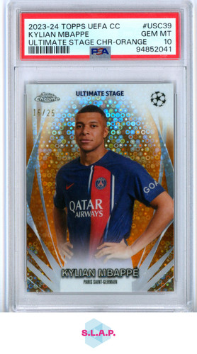 Kylian Mbappe 2023 Topps Chrome Orange 16/25