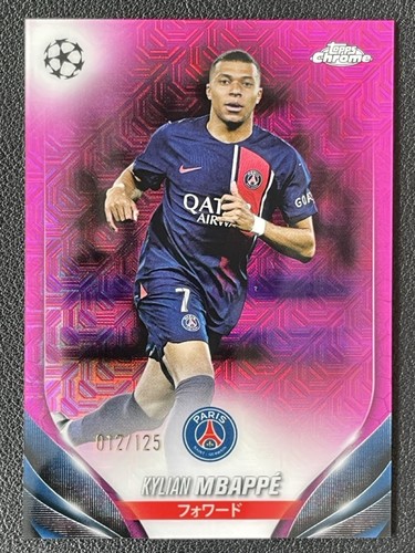 Kylian Mbappe 2023 Topps Chrome Pink Mojo /125