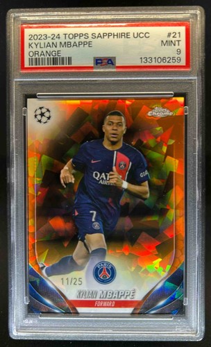 Kylian Mbappe 2023 Topps Chrome Sapphire Orange Refractor /25