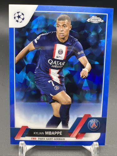 Kylian Mbappe 2022 Topps Chrome Sapphire UEFA Sapphire Refractor /100
