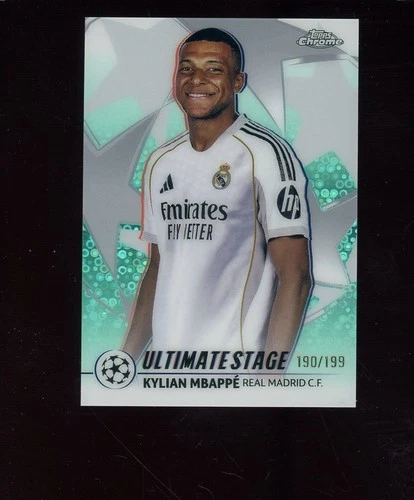 Kylian Mbappe 2025 Topps Chrome UCL Aqua /199