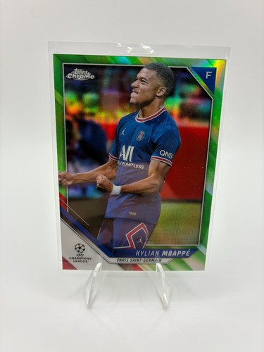 Kylian Mbappe 2021 Topps Chrome UCL Neon Green Refractor /99