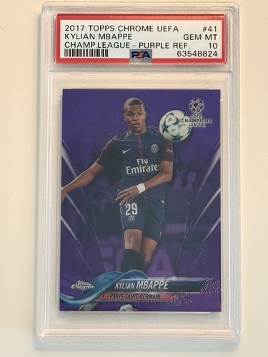 Kylian Mbappe 2017 Topps Chrome UCL Purple Refractor /250