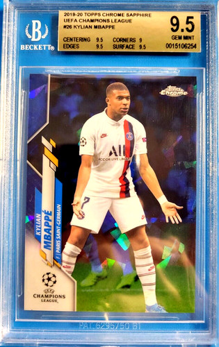 Kylian Mbappe 2019 Topps Chrome UCL Sapphire
