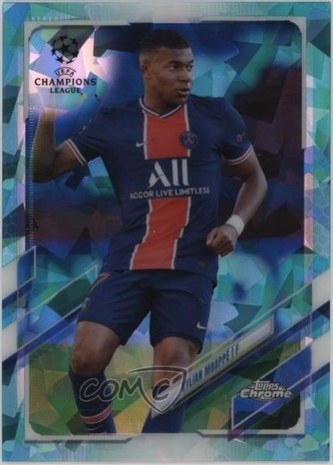 Kylian Mbappe 2020 Topps Chrome UCL Sapphire Edition Aqua Refractor /150