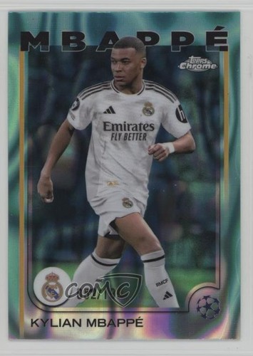 Kylian Mbappe 2024 Panini Chrome UEFA Club Competitions Aqua Lava Refractor /199
