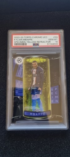 Kylian Mbappe 2022 Topps Chrome Yellow Refractor /125
