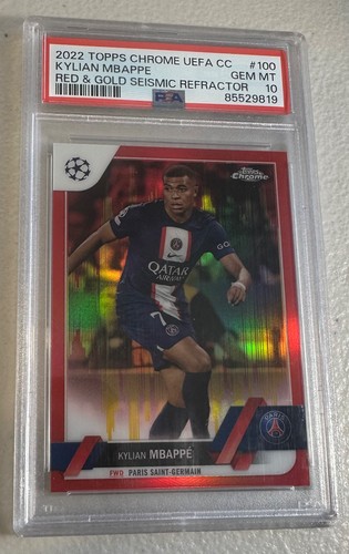 Kylian Mbappe 2023 Topps Cromo UCC Rojo/Dorado Sísmico