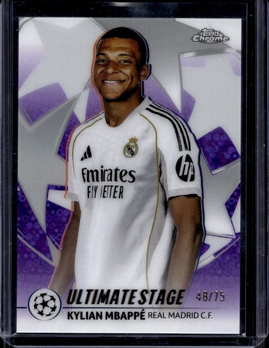 Kylian Mbappe 2025 Topps Cromo UEFA Ultimate Stage Purple /75