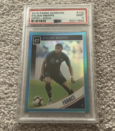 Kylian Mbappe 2018 Panini Donruss Optic Aqua Prizm /149