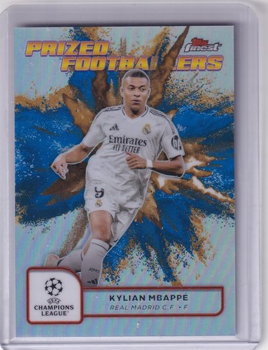 Kylian Mbappe 2024 Topps Finest Blue Fusion