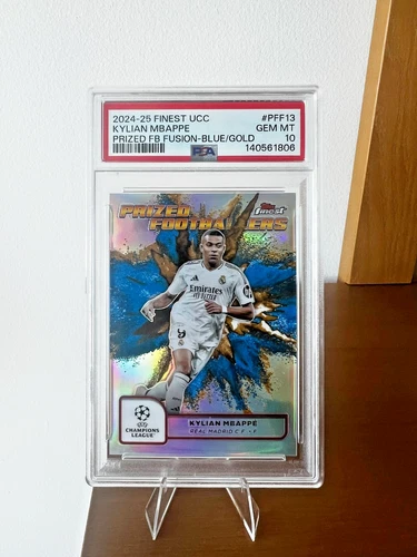 Kylian Mbappe 2024 Topps Finest Blue/Gold Fusion