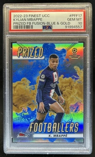 Kylian Mbappe 2023 Panini Finest Blue/Gold #PFF-17