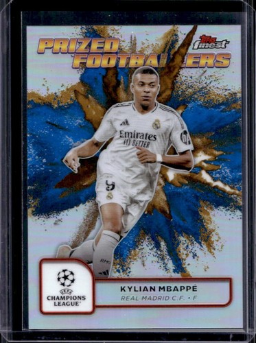 Kylian Mbappe 2024 Panini Finest Blue/Gold Refractor #PFF-13