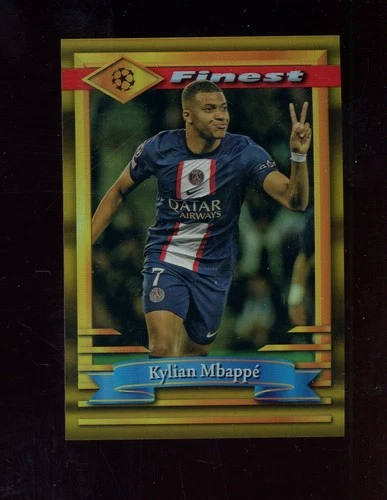 Kylian Mbappe 2023 Topps Finest Gold Refractor /50