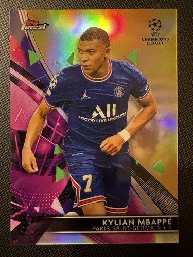 Kylian Mbappe 2022 Topps Finest Gold Refractor /50