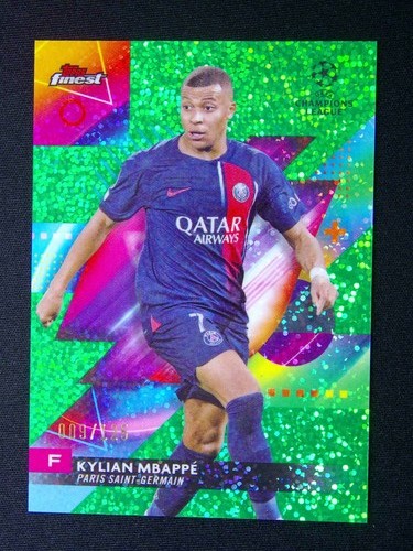 Kylian Mbappe 2023 Topps Finest Green Holo Foil /125