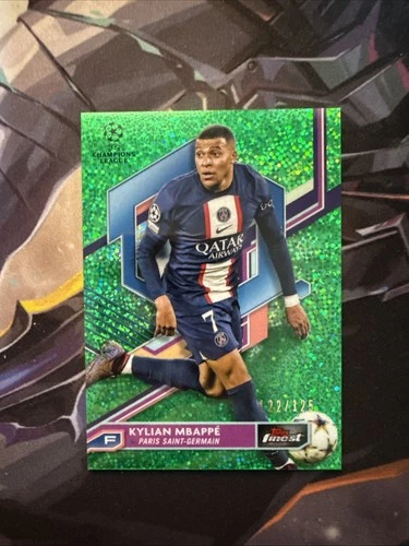 Kylian Mbappe 2022 Topps Finest Green Mini-Diamond Refractor /125