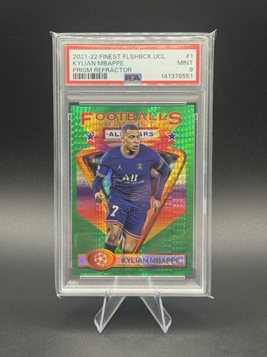 Kylian Mbappe 2021 Topps Finest Green Refractor Prizm /35