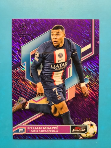 Kylian Mbappe 2022 Topps Finest Purple Shimmer Refractor /199