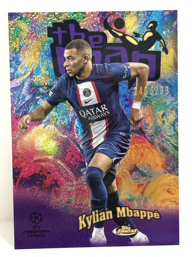 Kylian Mbappe 2023 Topps Finest UCL Viola Rifrattore /299