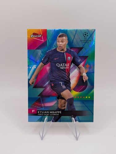 Kylian Mbappe 2023 Panini Finest UEFA Blue Aqua Vapor Refractor /250