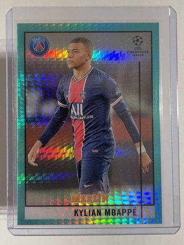 Kylian Mbappe 2021 Topps Merlin Chrome Aqua Prism