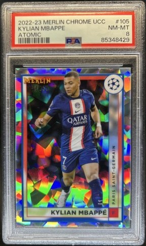 Kylian Mbappe 2022 Topps Merlin Chrome Atomic Refractor /250
