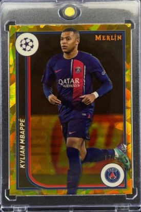 Kylian Mbappe 2022 Topps Merlin Chrome Gold Atomic Refractor /50