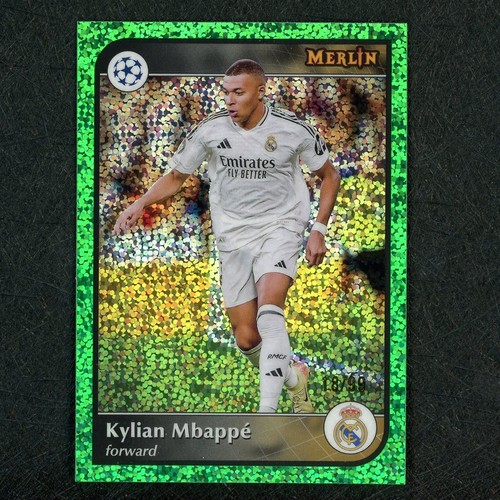 Kylian Mbappe 2025 Topps Merlin Chrome Green Speckle /99