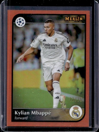 Kylian Mbappe 2024 Topps Merlin Chrome Orange Refractor /25
