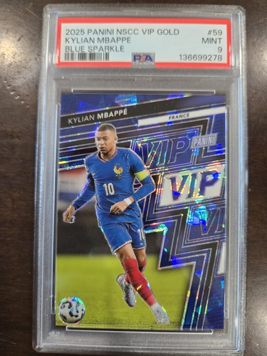 Kylian Mbappe 2025 Panini NSCC VIP Blue Sparkle Gold 66/75