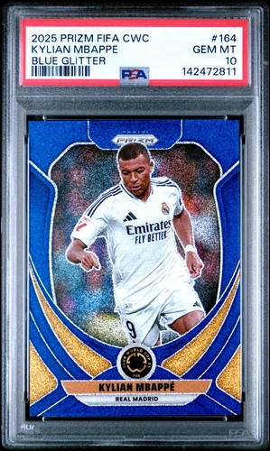 Kylian Mbappe 2025 Panini Prizm Blue Glitter Prizm /149