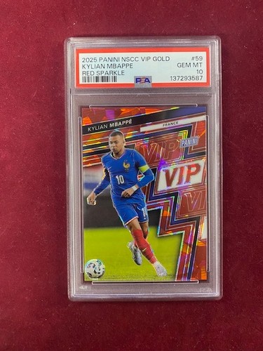 Kylian Mbappe 2025 Panini Prizm Red Sparkle /99