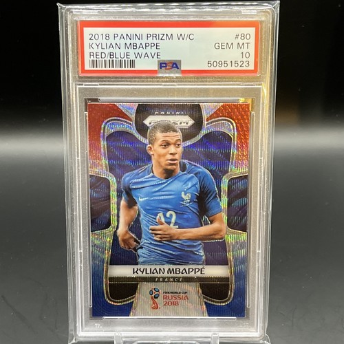 Kylian Mbappe 2018 Panini Prizm World Cup Red Blue Wave