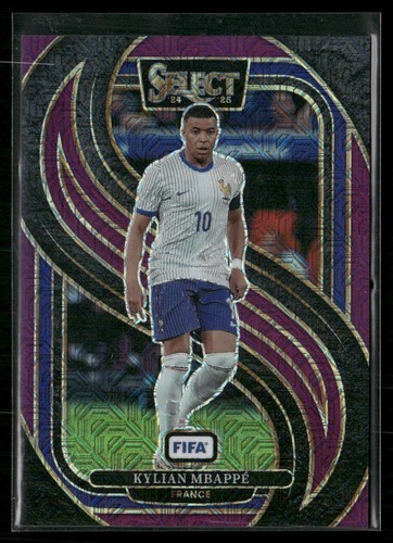 Kylian Mbappe 2024 Panini Select FIFA Purple Mojo