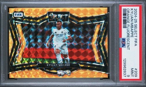 Kylian Mbappe 2024 Panini Select Orange Fluorescent Field /125
