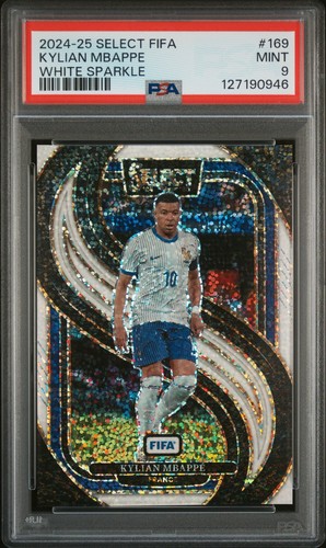 Kylian Mbappe 2024 Panini Select White Sparkle 1/1