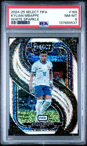 Kylian Mbappe 2024 Panini Select White Sparkle