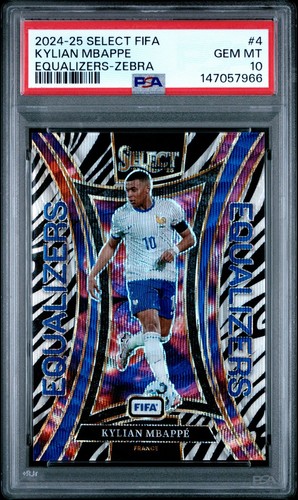Kylian Mbappe 2024 Panini Select Zebra Prizm #4