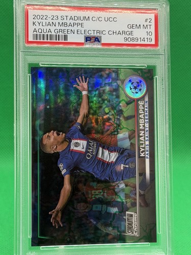 Kylian Mbappe 2022 Panini Stadium Club Chrome Aqua Green /225