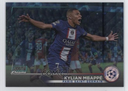 Kylian Mbappe 2022 Panini Stadium Club Chrome Aqua Wave Refractor /275