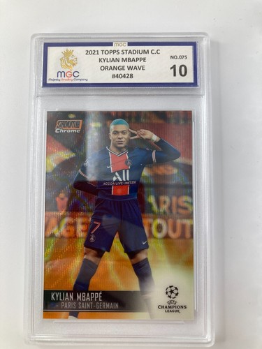 Kylian Mbappe 2021 Topps Stadium Club Chrome Orange Wave