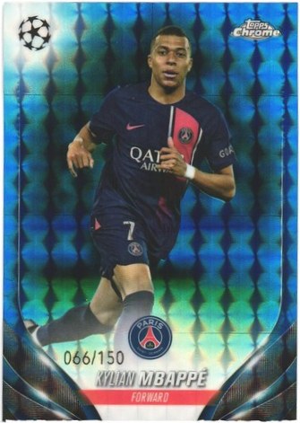 Kylian Mbappe 2024 Topps UCC Chrome Blue Geometric /150