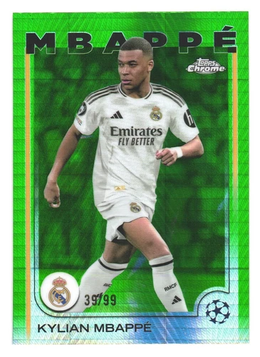 Kylian Mbappe 2024 Topps UCC Chrome Green Prism /99