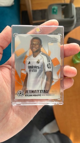 Kylian Mbappe 2025 Topps UCC Flagship Orange Refractor /25