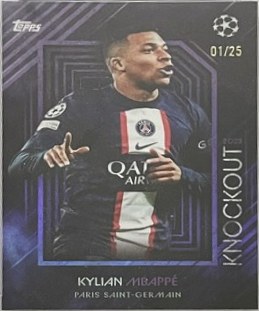 Kylian Mbappe 2023 Topps UCL Knockout Purple /25