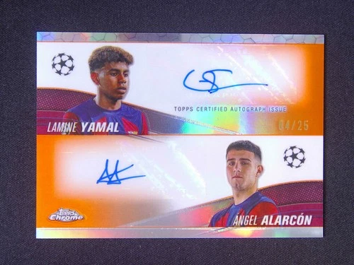 Lamine Yamal / Angel Alarcon 2023 Topps Chrome Orange Refractor /25